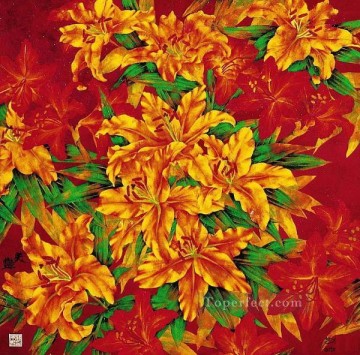 中国 Painting - 赤い花の伝統的な中国語